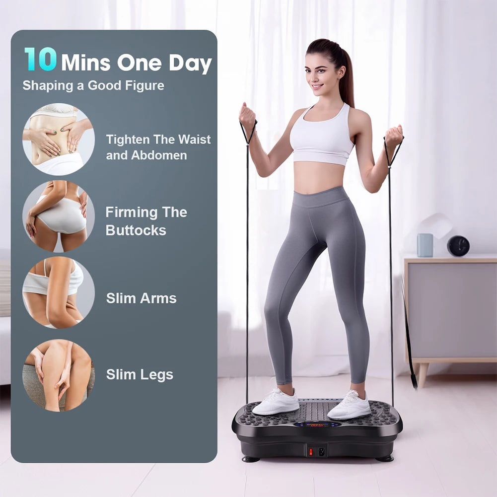 Vibration Plate Exercise Machine Bluetooth-Compatible Rhythm Machine Adjustable Speed Full Body Shaker Home Training Equipment