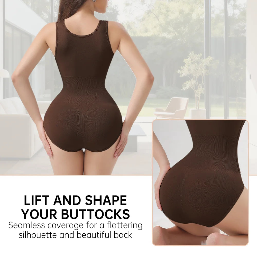 Woman Slim Bodysuit Shapewear with Zipper Belt Women Tummy Control Fajas Body Shaper Waist Trainer Slimming Cincher Corset Tops