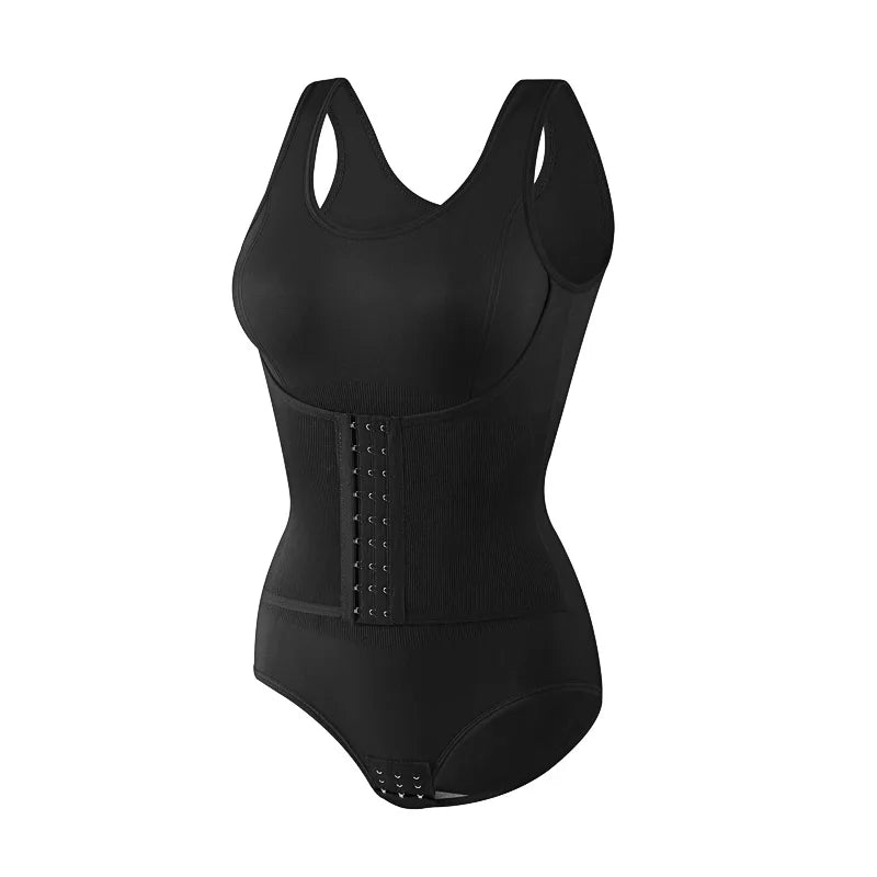 Aishang Bodysuit Shapewear with Zipper Belt Women Tummy Control Faja Full Body Shaper Waist Trainer Slimming Cincher Corset Tops