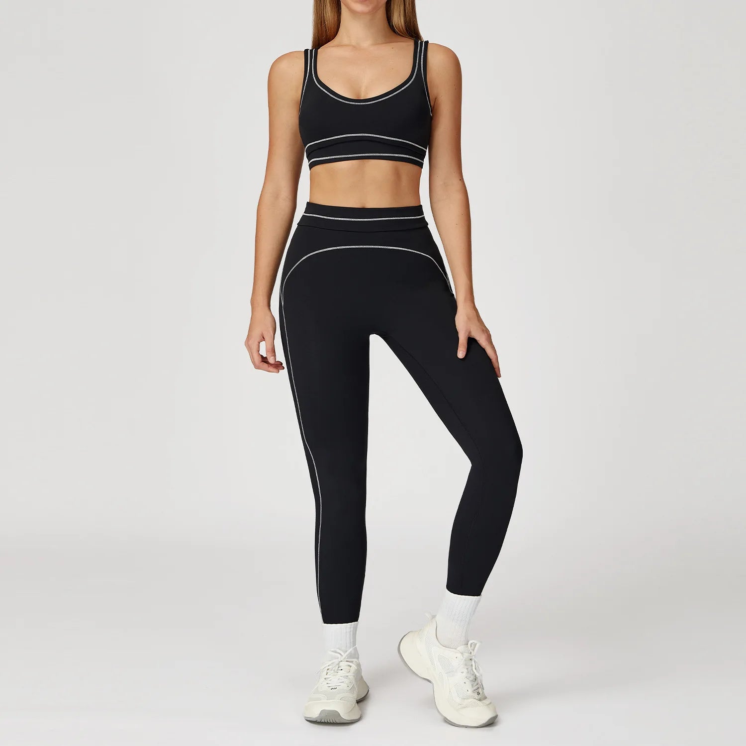 Fitness Suit 2PCS Yoga Set Women's Tracksuit Sports Outfits Gym Running Push Up Sportswear Legging Athletic Wear Workout Clothes