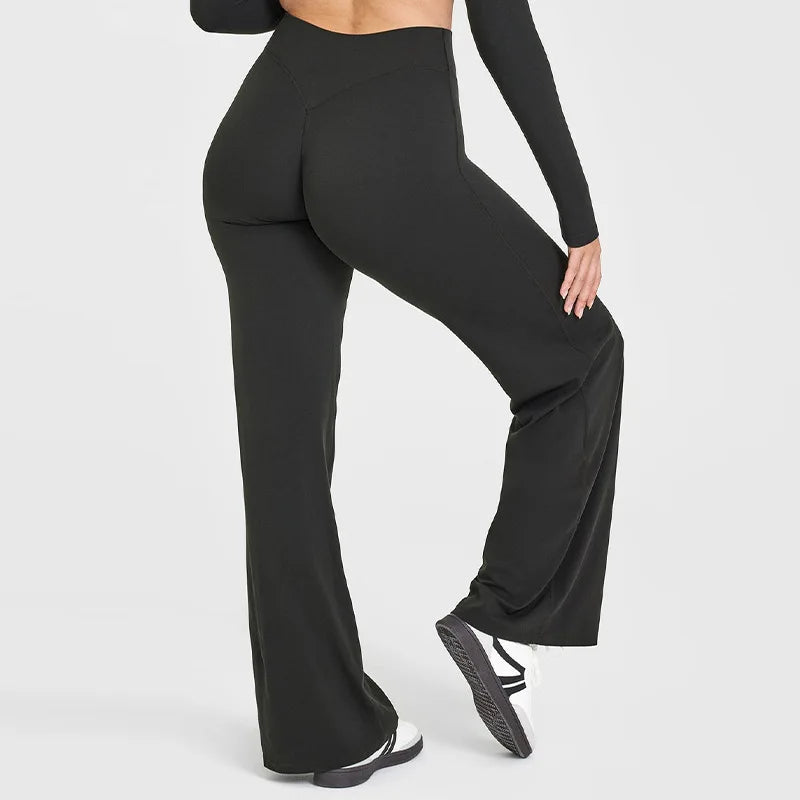 NCLAGEN Sport Trousers SoftMotion Straight-Leg Pants Women's High Waist Yoga Bottoms GYM Naked Feel Pilates Running