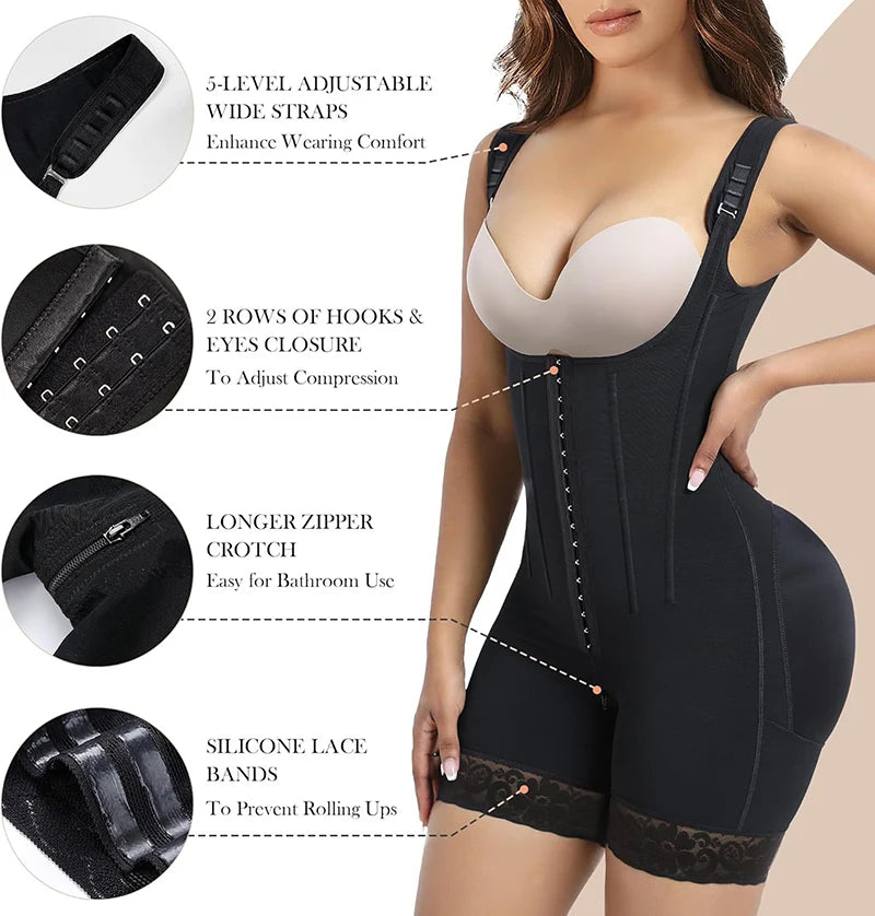 Bodysuits Shapewear Fajas Colombianas Girdle Body Shaper Lift Up Butt Lifter Slimming Sheath Tummy Control Panties Waist Trainer