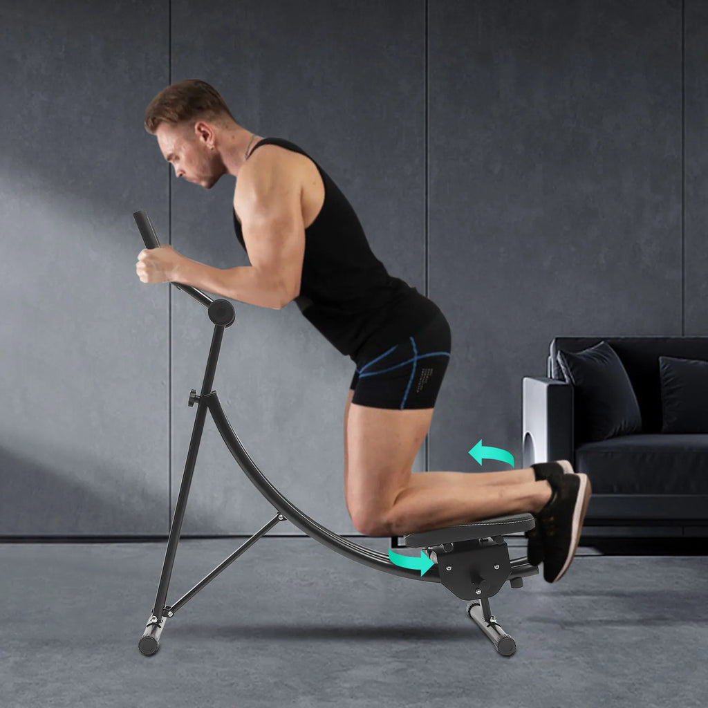 Ab Exercise, Ab Machine, Abdominal Trainer, Dual Track Rotating Ab Roller with Extra Wide Knee Pad, 0-180 Degree Adjustable Rotation, Carbon Steel Structure, Home Gym Fitness Equipment, Core Waist Training, Comfortable Protec