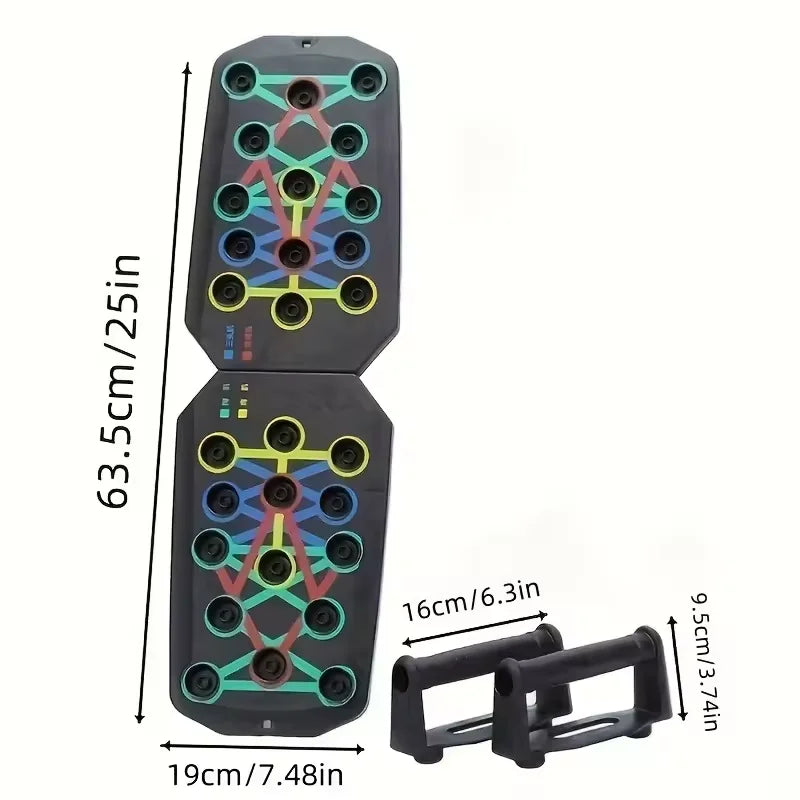 Portable Multifunctional Push-up Board Set With Handles Foldable Fitness Equipment For Chest Abdomen Arms And Back Training