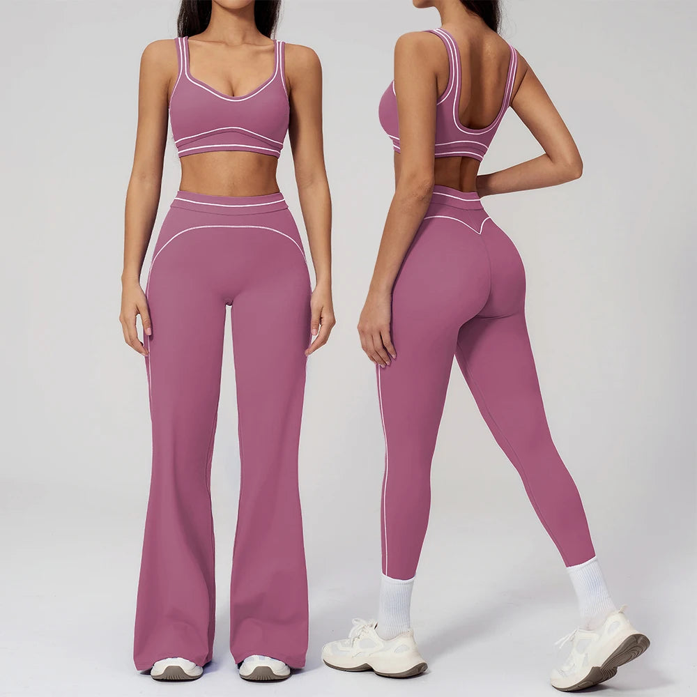 Fitness Suit 2PCS Yoga Set Women's Tracksuit Sports Outfits Gym Running Push Up Sportswear Legging Athletic Wear Workout Clothes