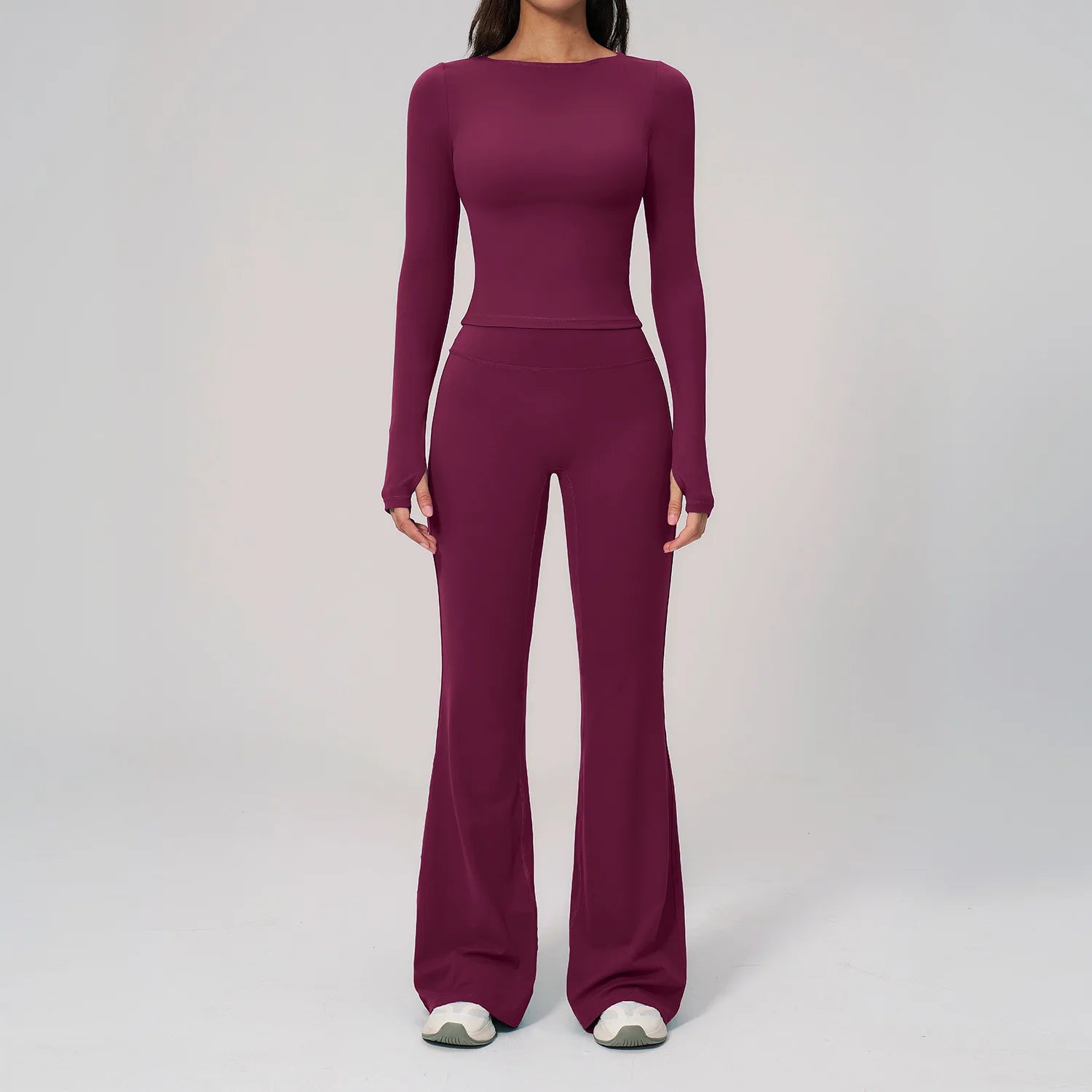 Yoga Set 2PCS Women Tracksuit Sportswear Workout Clothes Athletic Wear Gym Clothing Legging Fitness Top Long Sleeve Sports Suits