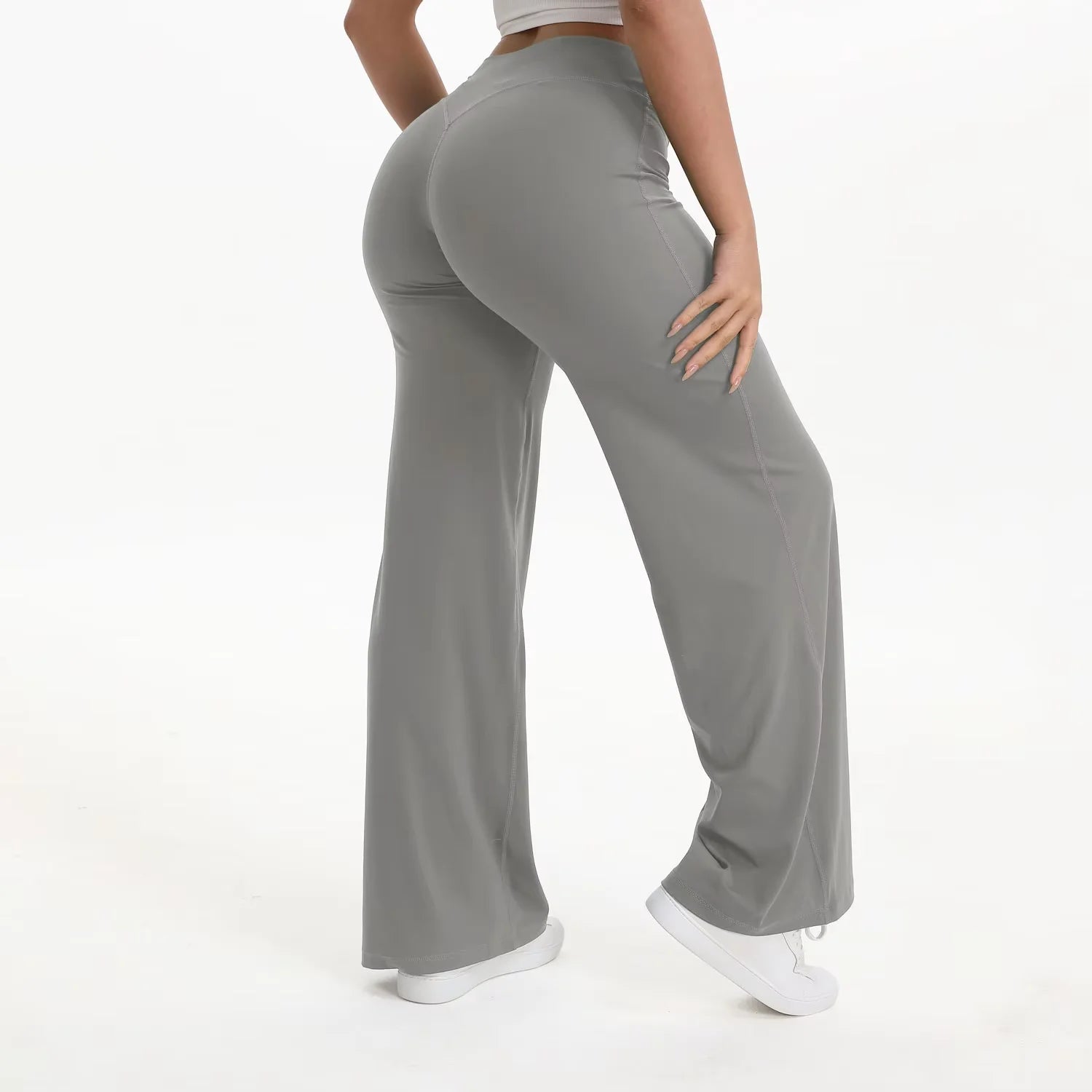 NCLAGEN Sport Trousers SoftMotion Straight-Leg Pants Women's High Waist Yoga Bottoms GYM Naked Feel Pilates Running