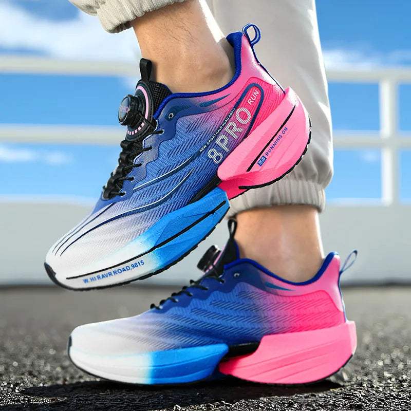 Marathon Carbon Plate Sports Running Shoes Men New Breathable Lightweight Mesh Sport Shoes Women Comfortable Nonskid Sneakers