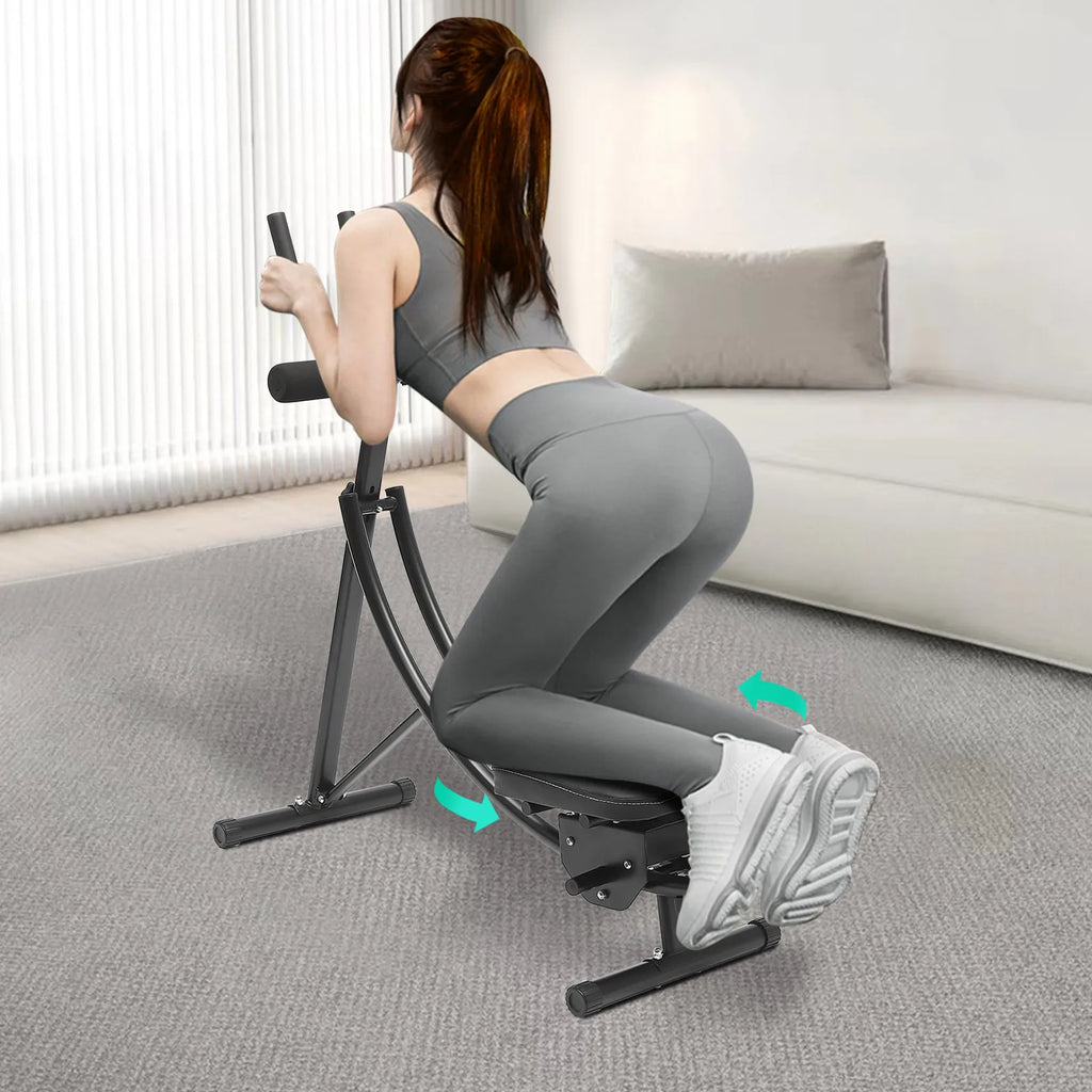 Ab Exercise, Ab Machine, Abdominal Trainer, Dual Track Rotating Ab Roller with Extra Wide Knee Pad, 0-180 Degree Adjustable Rotation, Carbon Steel Structure, Home Gym Fitness Equipment, Core Waist Training, Comfortable Protec