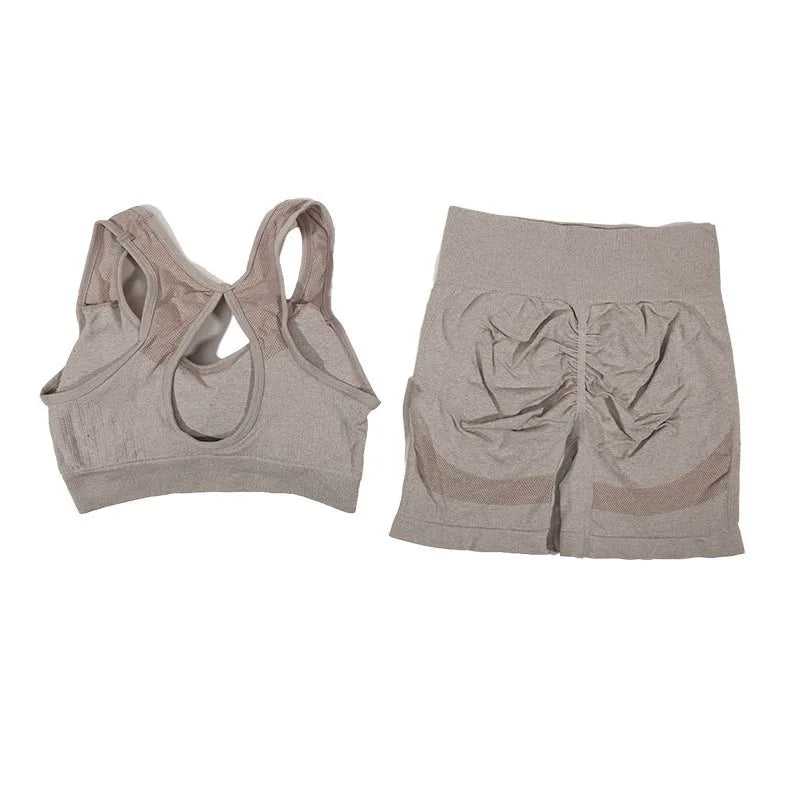 2Pcs Yoga Suit Yoga Sports Underwear Women's Fitness Suit Vest Running Sports Yoga Shorts Set Yoga Set  Workout Set