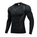 Men's long sleeved sports T-shirt, tight fitting, sweat absorbing, breathable, high elasticity basketball fitness suit