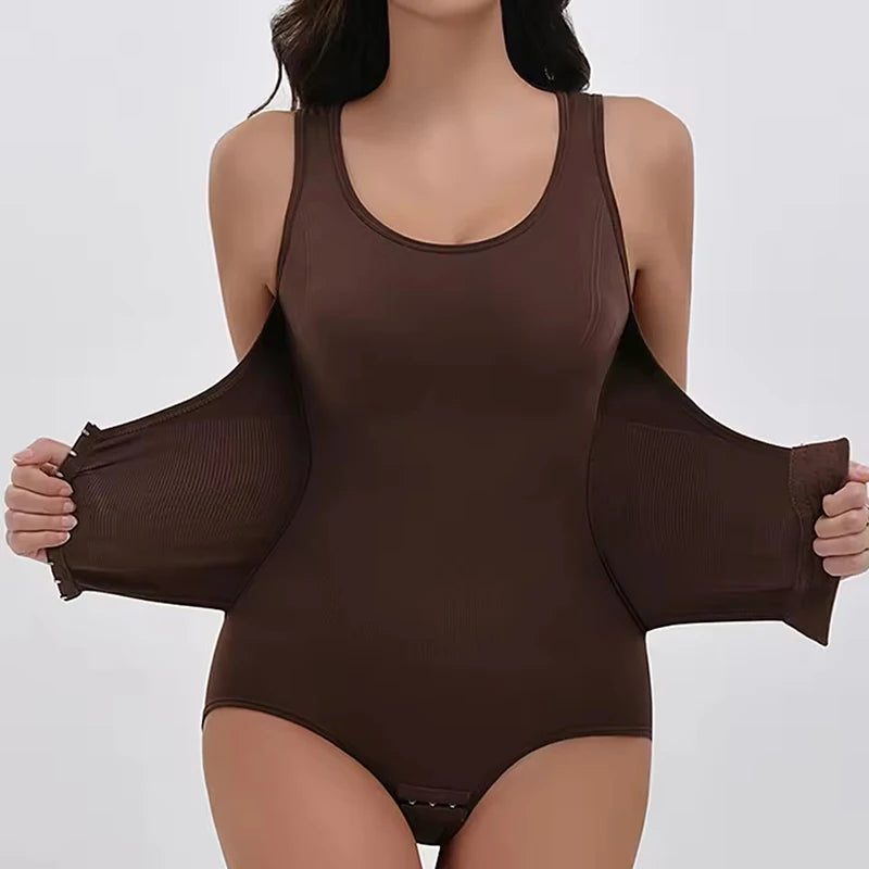 Aishang Bodysuit Shapewear with Zipper Belt Women Tummy Control Faja Full Body Shaper Waist Trainer Slimming Cincher Corset Tops