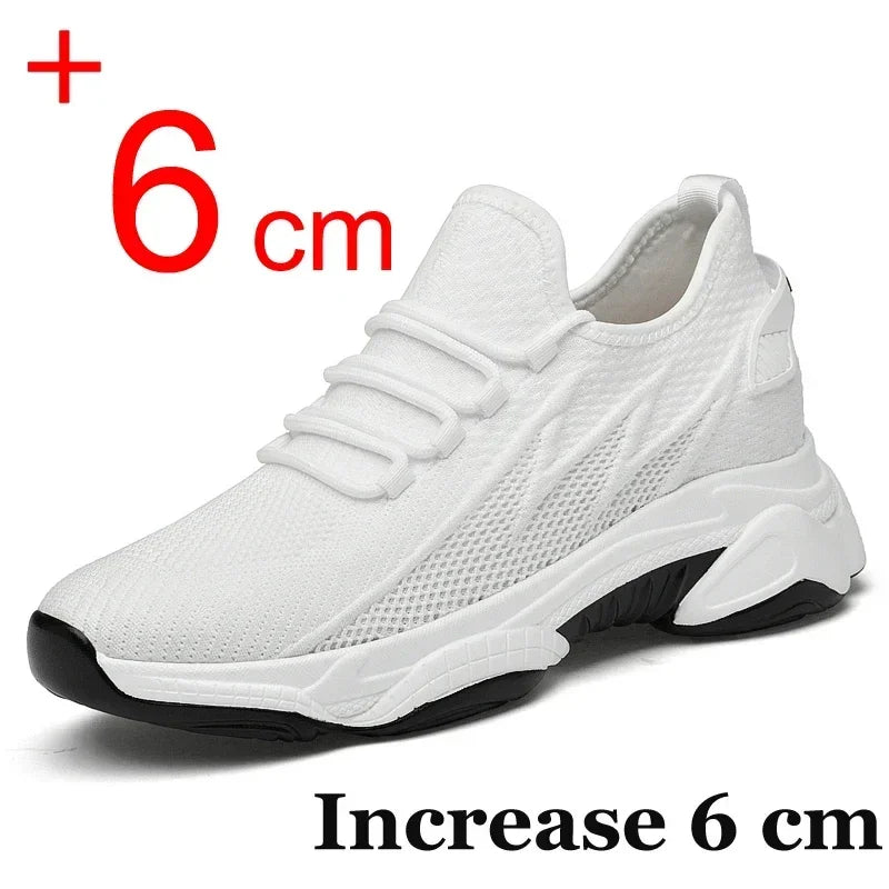 Increasing Men Sneakers Casual Heightening Shoes 8cm Height Increase Shoes for Summer Breathable 6cm Elevator