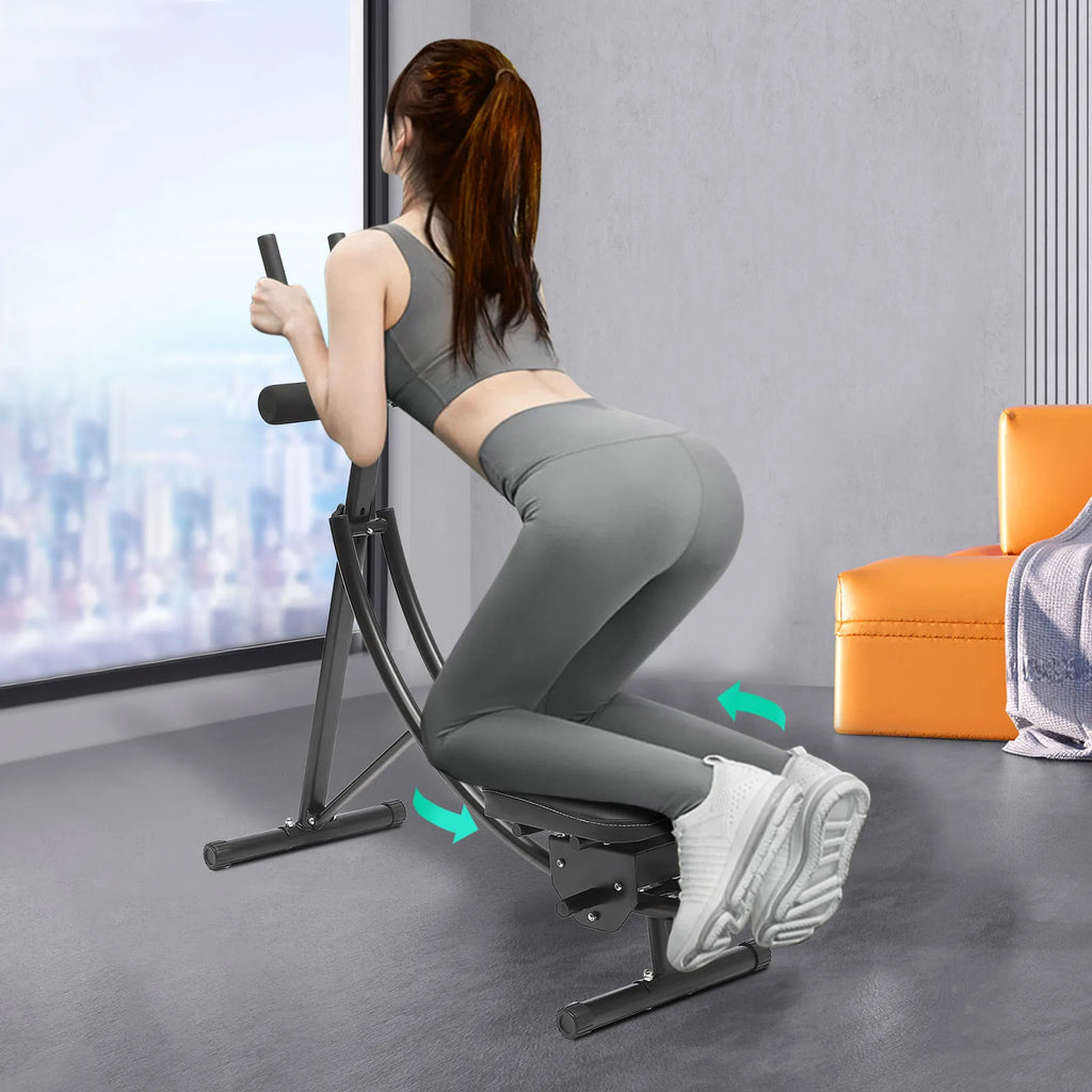 Ab Exercise, Ab Machine, Abdominal Trainer, Dual Track Rotating Ab Roller with Extra Wide Knee Pad, 0-180 Degree Adjustable Rotation, Carbon Steel Structure, Home Gym Fitness Equipment, Core Waist Training, Comfortable Protec