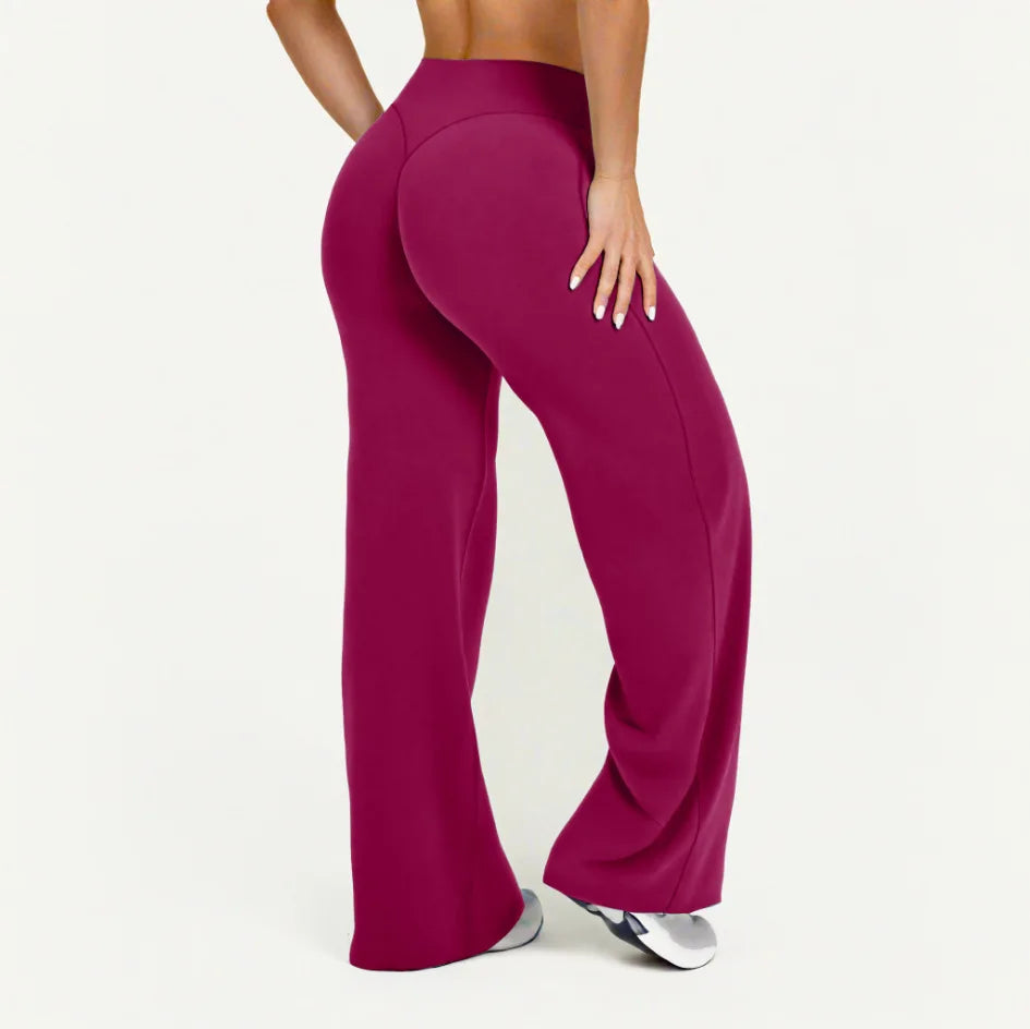 NCLAGEN Sport Trousers SoftMotion Straight-Leg Pants Women's High Waist Yoga Bottoms GYM Naked Feel Pilates Running