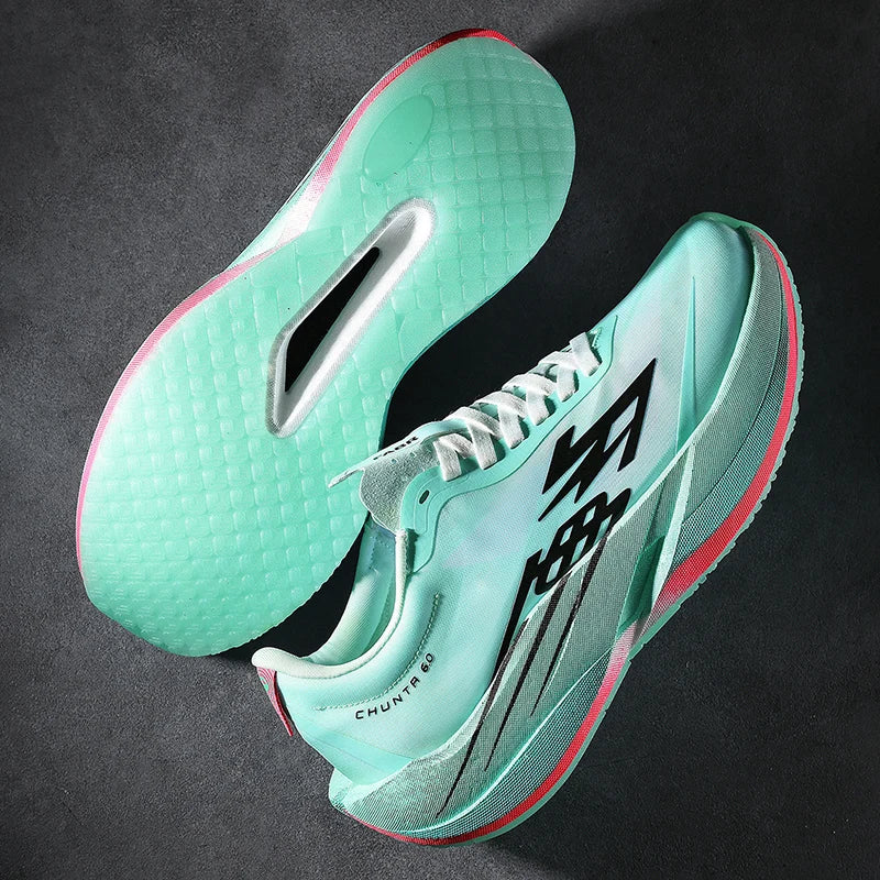 Men's Carbon Plate Running Shoes, Women's Ultra Light, Breathable, Anti Slip, Wear-Resistant Marathon Chunta Sports Shoes