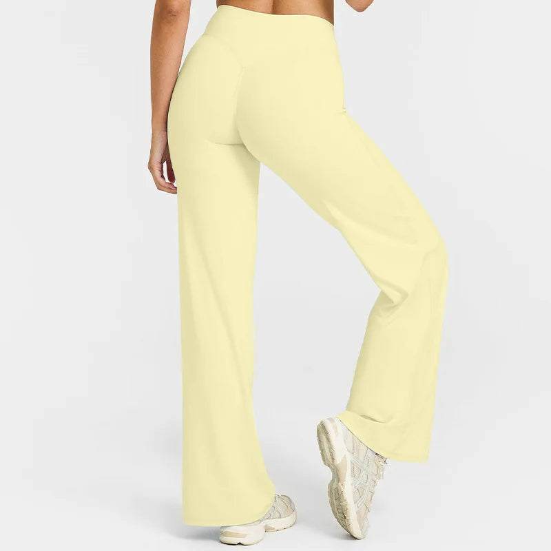 NCLAGEN Sport Trousers SoftMotion Straight-Leg Pants Women's High Waist Yoga Bottoms GYM Naked Feel Pilates Running