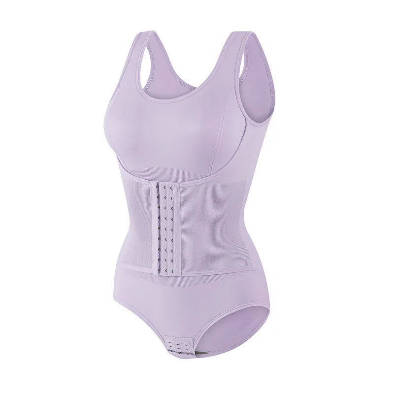 Aishang Bodysuit Shapewear with Zipper Belt Women Tummy Control Faja Full Body Shaper Waist Trainer Slimming Cincher Corset Tops