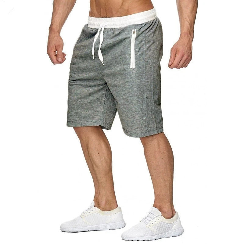 Summer Men's New Beach Shorts Sports Short Pants comfortJogging Breathable Shorts Men Zipper Pockets Loose Running Sports Shorts