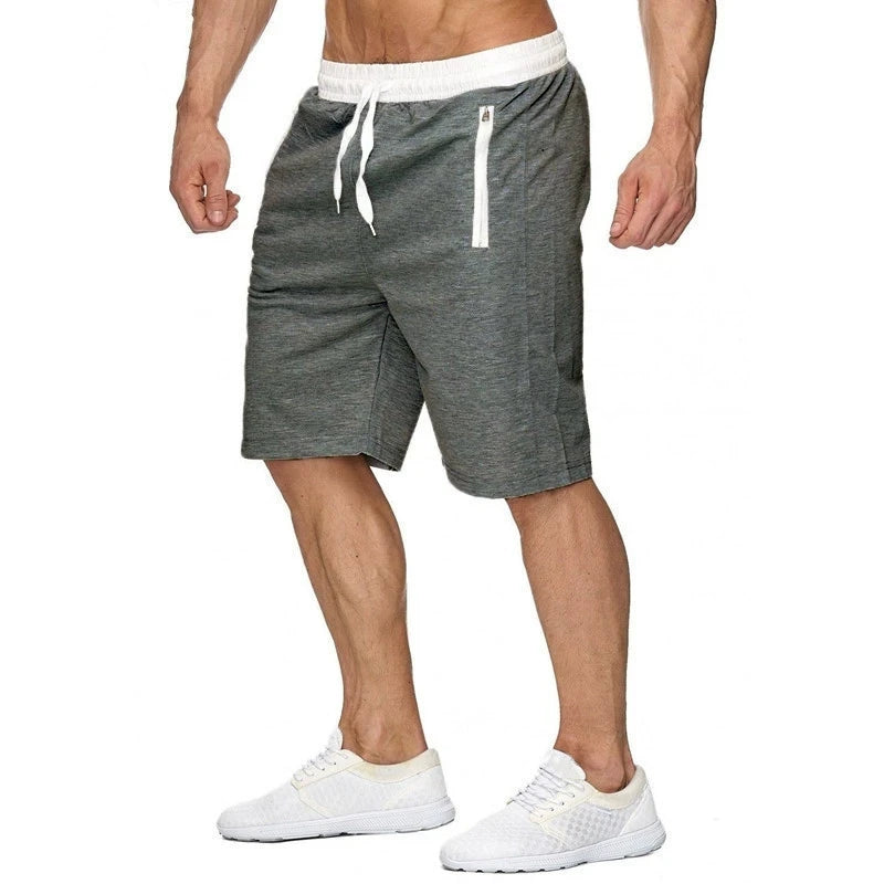 Summer Men's New Beach Shorts Sports Short Pants comfortJogging Breathable Shorts Men Zipper Pockets Loose Running Sports Shorts