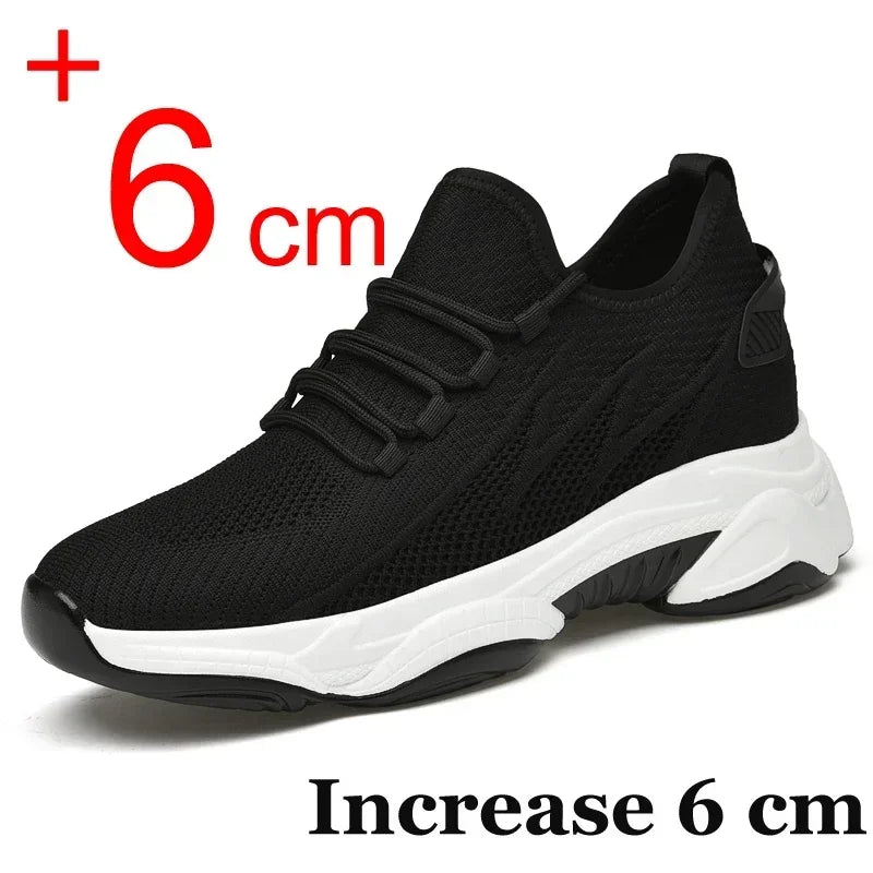Increasing Men Sneakers Casual Heightening Shoes 8cm Height Increase Shoes for Summer Breathable 6cm Elevator
