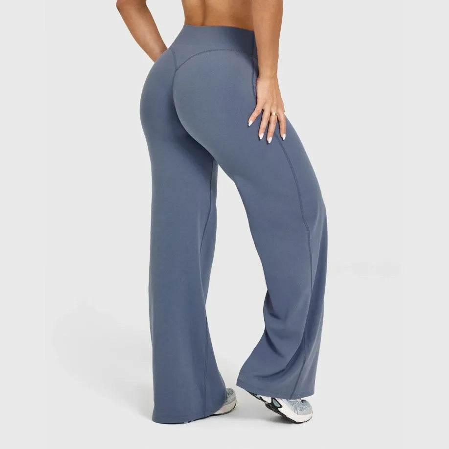 NCLAGEN Sport Trousers SoftMotion Straight-Leg Pants Women's High Waist Yoga Bottoms GYM Naked Feel Pilates Running