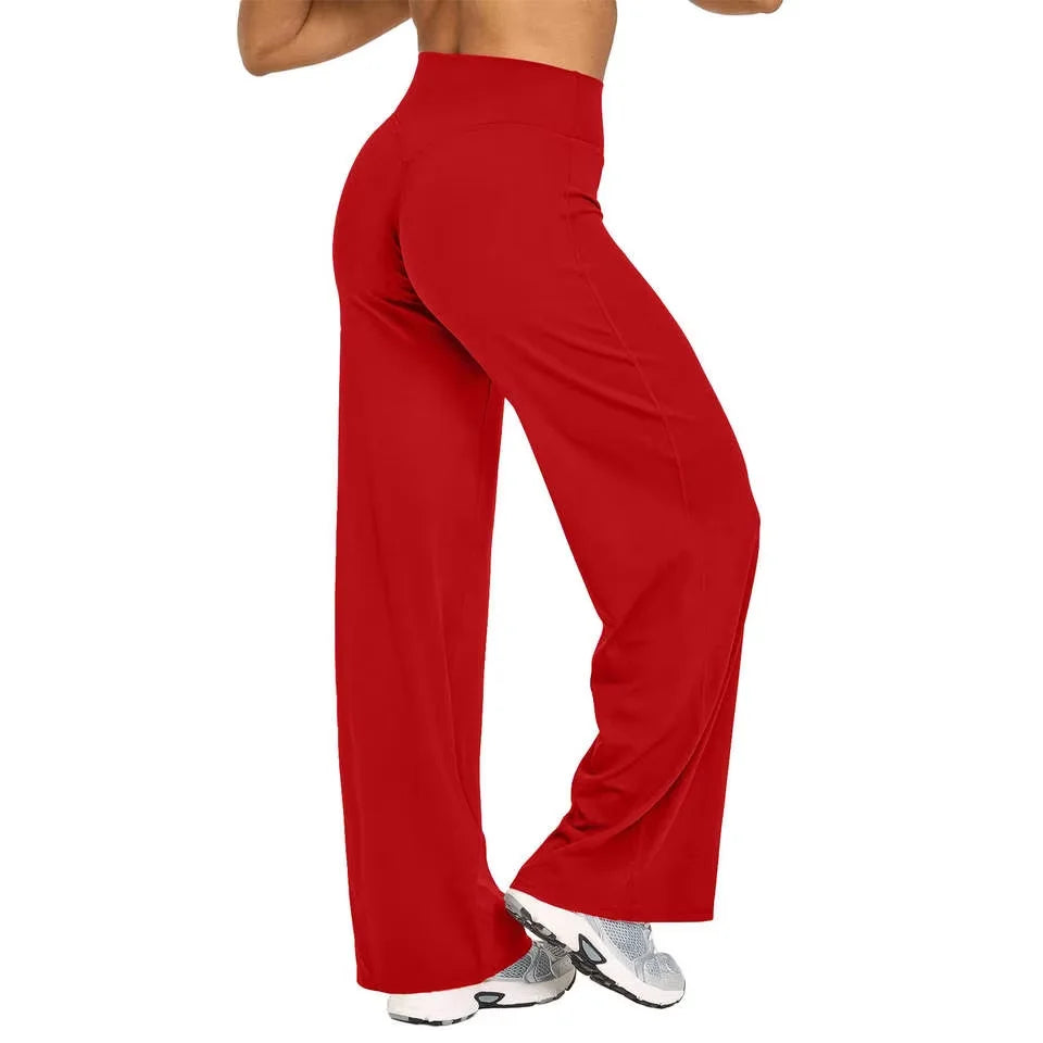 NCLAGEN Sport Trousers SoftMotion Straight-Leg Pants Women's High Waist Yoga Bottoms GYM Naked Feel Pilates Running