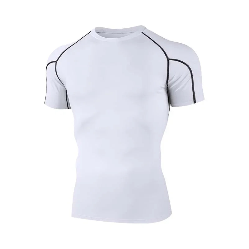 2025 Compressed T-shirt Men's sportswear Running T-shirt Elastic Quick-drying Exercise T-shirt for men exercising in the gym
