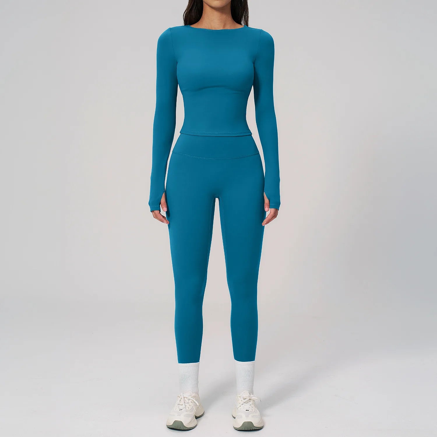 Yoga Set 2PCS Women Tracksuit Sportswear Workout Clothes Athletic Wear Gym Clothing Legging Fitness Top Long Sleeve Sports Suits