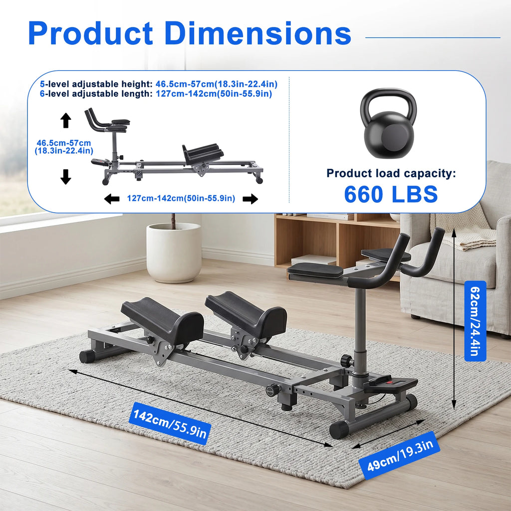 Primal Crawl & Spine Twist and Stretch Trainer – Full Body Low-Impact Cardio Machine with Adjustable Hand Grips, Knee Support & Steel Frame, Home Gym Equipment