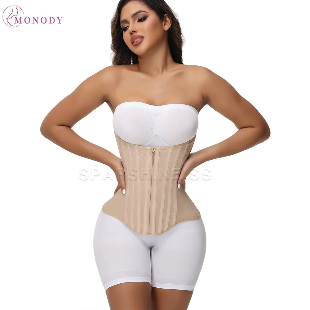 Fajas Waist Trainer for Women Colombian Girdle Corset with Bones Body Shaper Slimming Belt Waist Trimmer Tummy Control Shapewear