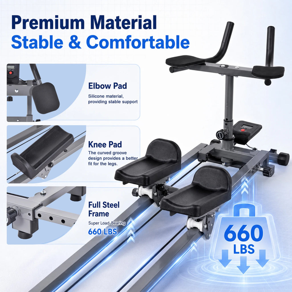 Primal Crawl & Spine Twist and Stretch Trainer – Full Body Low-Impact Cardio Machine with Adjustable Hand Grips, Knee Support & Steel Frame, Home Gym Equipment