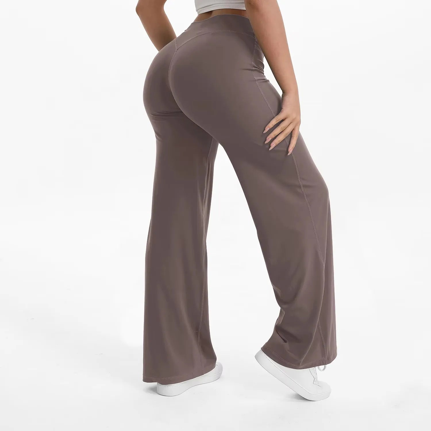 NCLAGEN Sport Trousers SoftMotion Straight-Leg Pants Women's High Waist Yoga Bottoms GYM Naked Feel Pilates Running