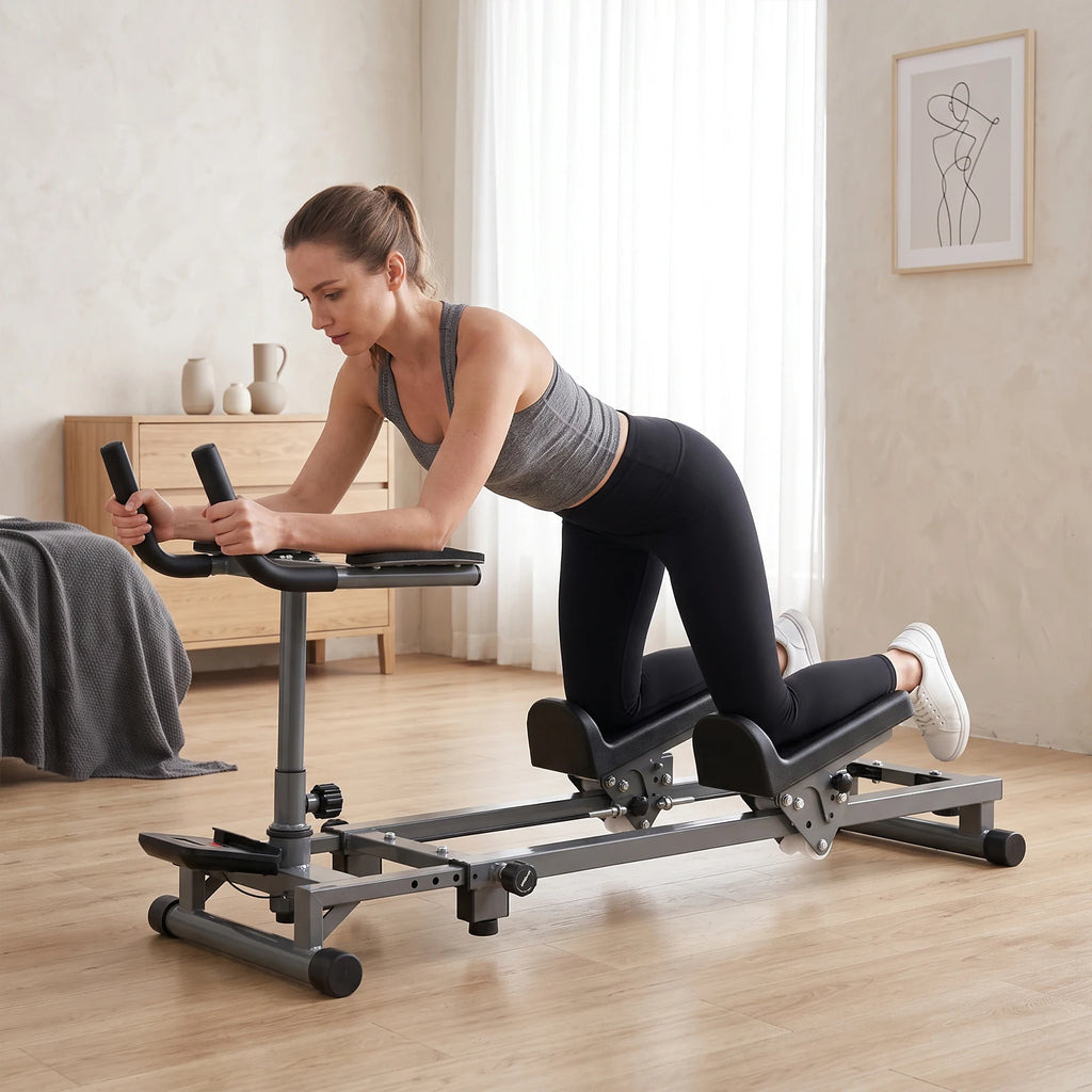 Primal Crawl & Spine Twist and Stretch Trainer – Full Body Low-Impact Cardio Machine with Adjustable Hand Grips, Knee Support & Steel Frame, Home Gym Equipment