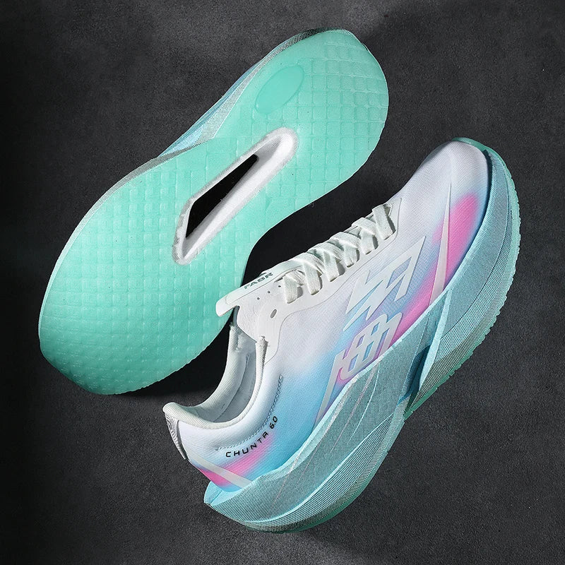 Men's Carbon Plate Running Shoes, Women's Ultra Light, Breathable, Anti Slip, Wear-Resistant Marathon Chunta Sports Shoes