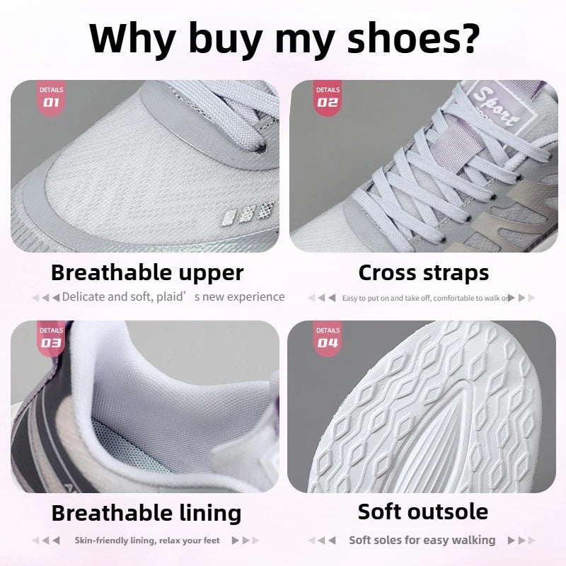 New Women's Breathable Mesh Running Shoes Lightweight Outdoor Sneakers Non-Slip Gym Walking Shoes Fashion Casual Shoes for Women