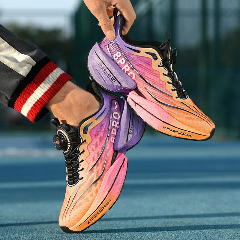 Marathon Carbon Plate Sports Running Shoes Men New Breathable Lightweight Mesh Sport Shoes Women Comfortable Nonskid Sneakers