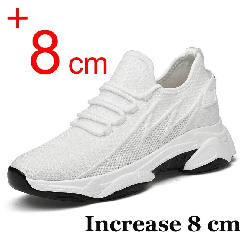 Increasing Men Sneakers Casual Heightening Shoes 8cm Height Increase Shoes for Summer Breathable 6cm Elevator