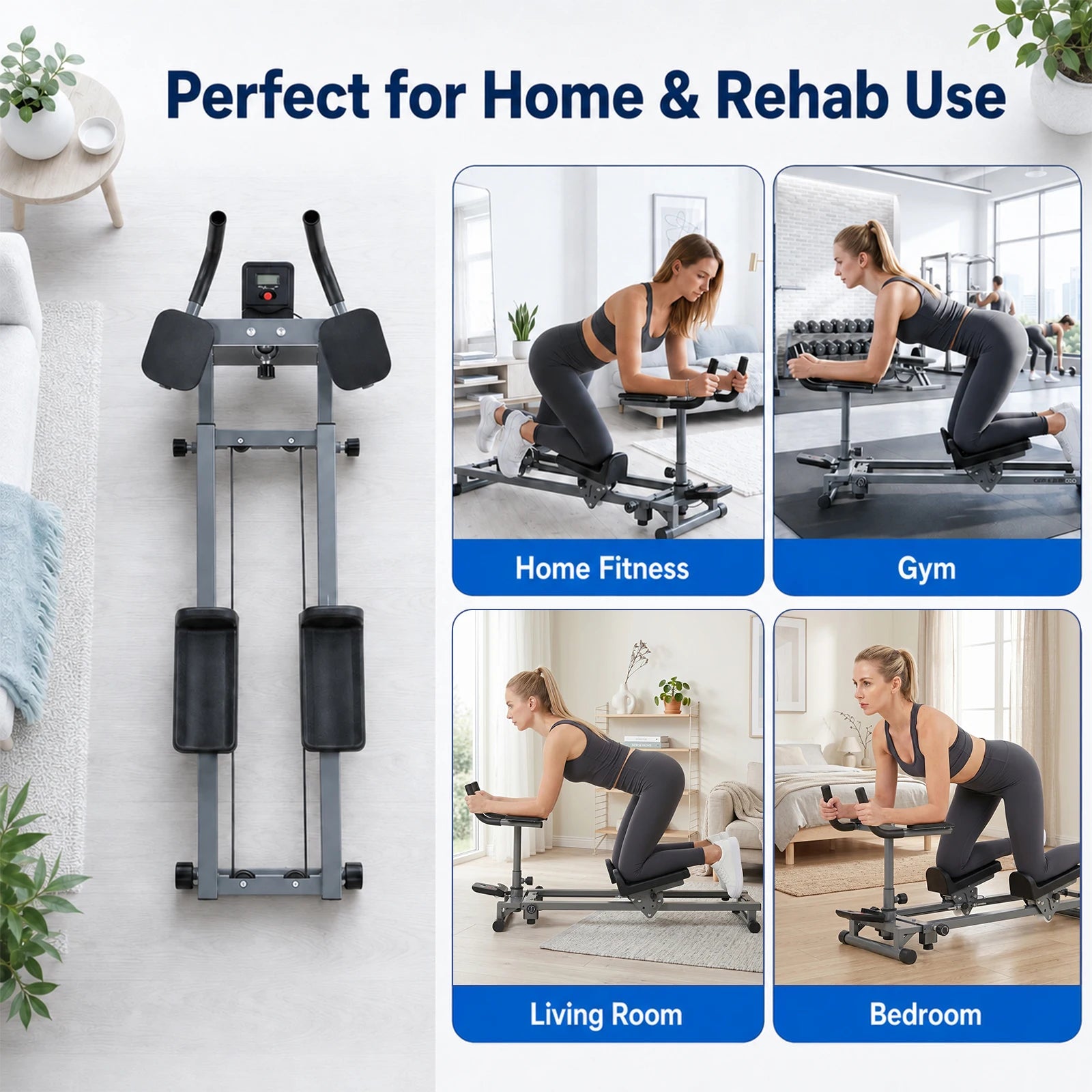 Primal Crawl & Spine Twist and Stretch Trainer – Full Body Low-Impact Cardio Machine with Adjustable Hand Grips, Knee Support & Steel Frame, Home Gym Equipment