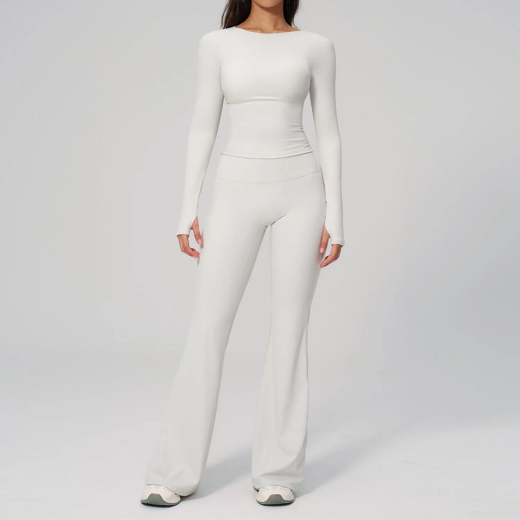 Yoga Set 2PCS Women Tracksuit Sportswear Workout Clothes Athletic Wear Gym Clothing Legging Fitness Top Long Sleeve Sports Suits