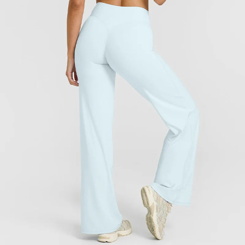 NCLAGEN Sport Trousers SoftMotion Straight-Leg Pants Women's High Waist Yoga Bottoms GYM Naked Feel Pilates Running