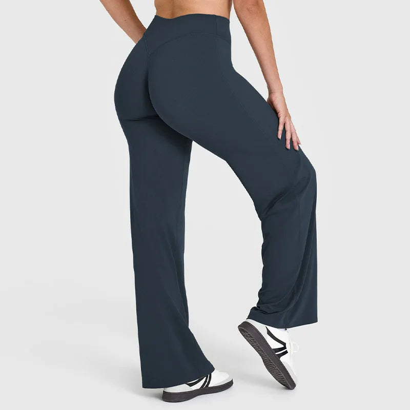 NCLAGEN Sport Trousers SoftMotion Straight-Leg Pants Women's High Waist Yoga Bottoms GYM Naked Feel Pilates Running
