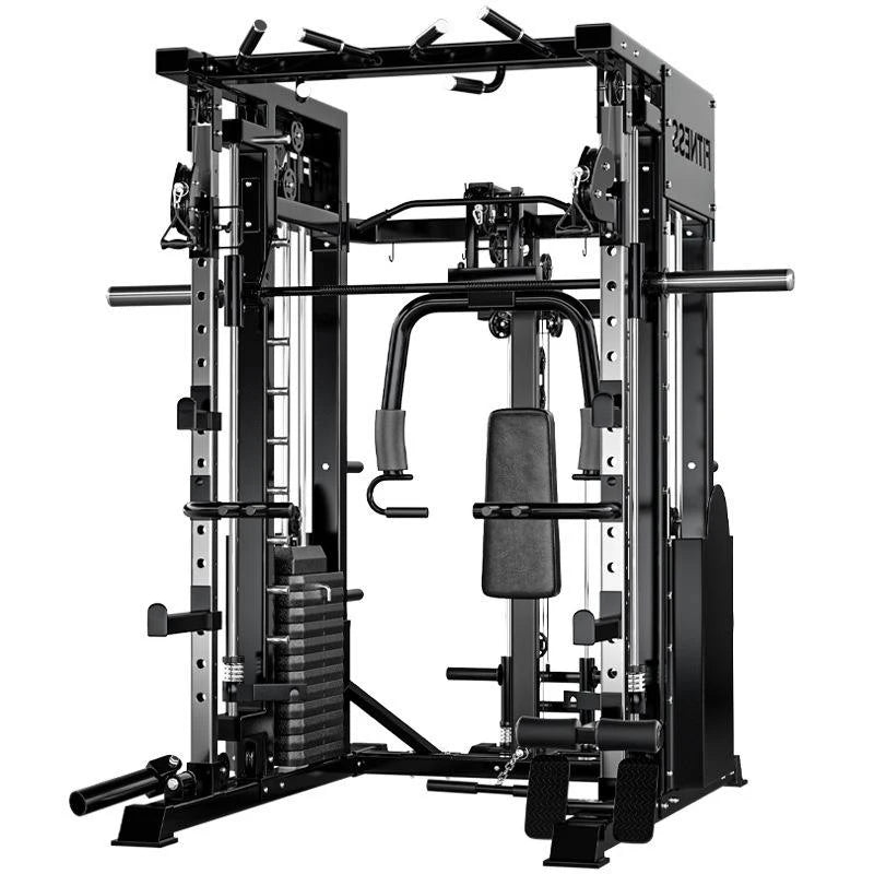 Home Gym Full-Body Training Cable Crossover Power Squat Rack Smith Fitness Machine Multi-Function Workout Exercise Weightlifting