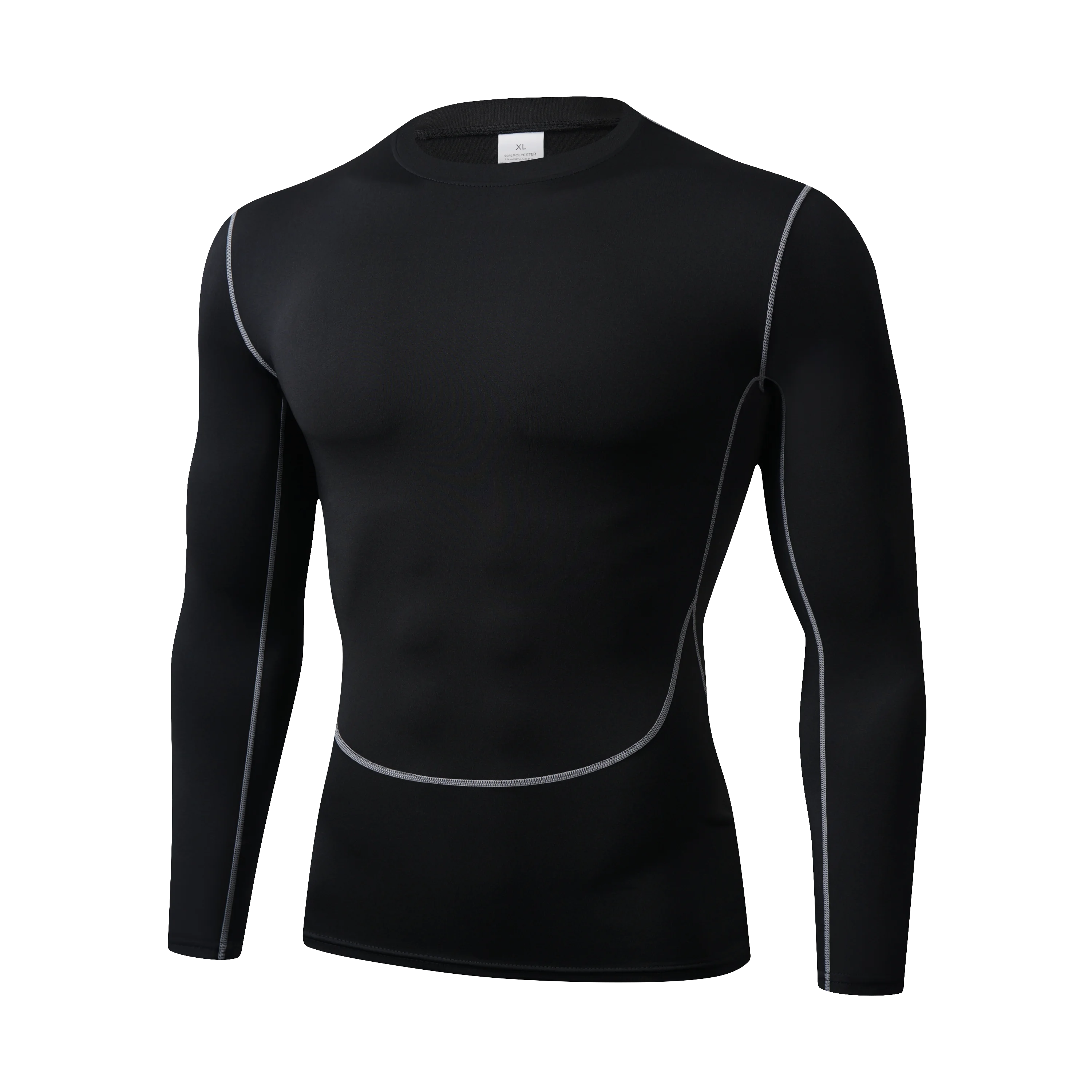 Men's long sleeved sports T-shirt, tight fitting, sweat absorbing, breathable, high elasticity basketball fitness suit