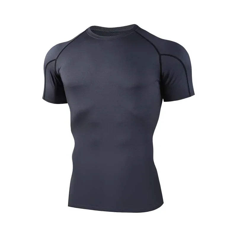 2025 Compressed T-shirt Men's sportswear Running T-shirt Elastic Quick-drying Exercise T-shirt for men exercising in the gym
