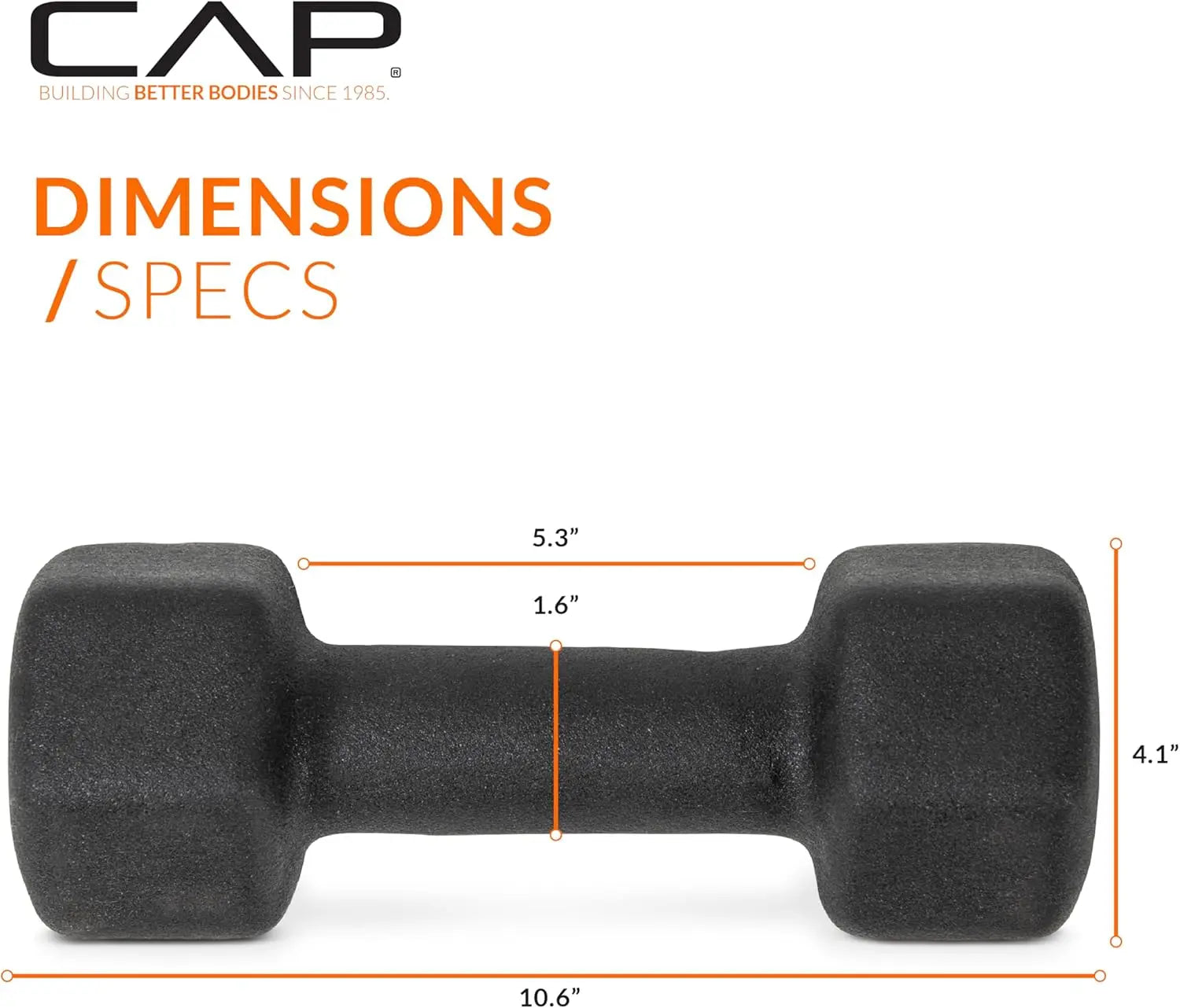 CAP 20 LB Neoprene Dumbbell Hand Weights - Pair | Black