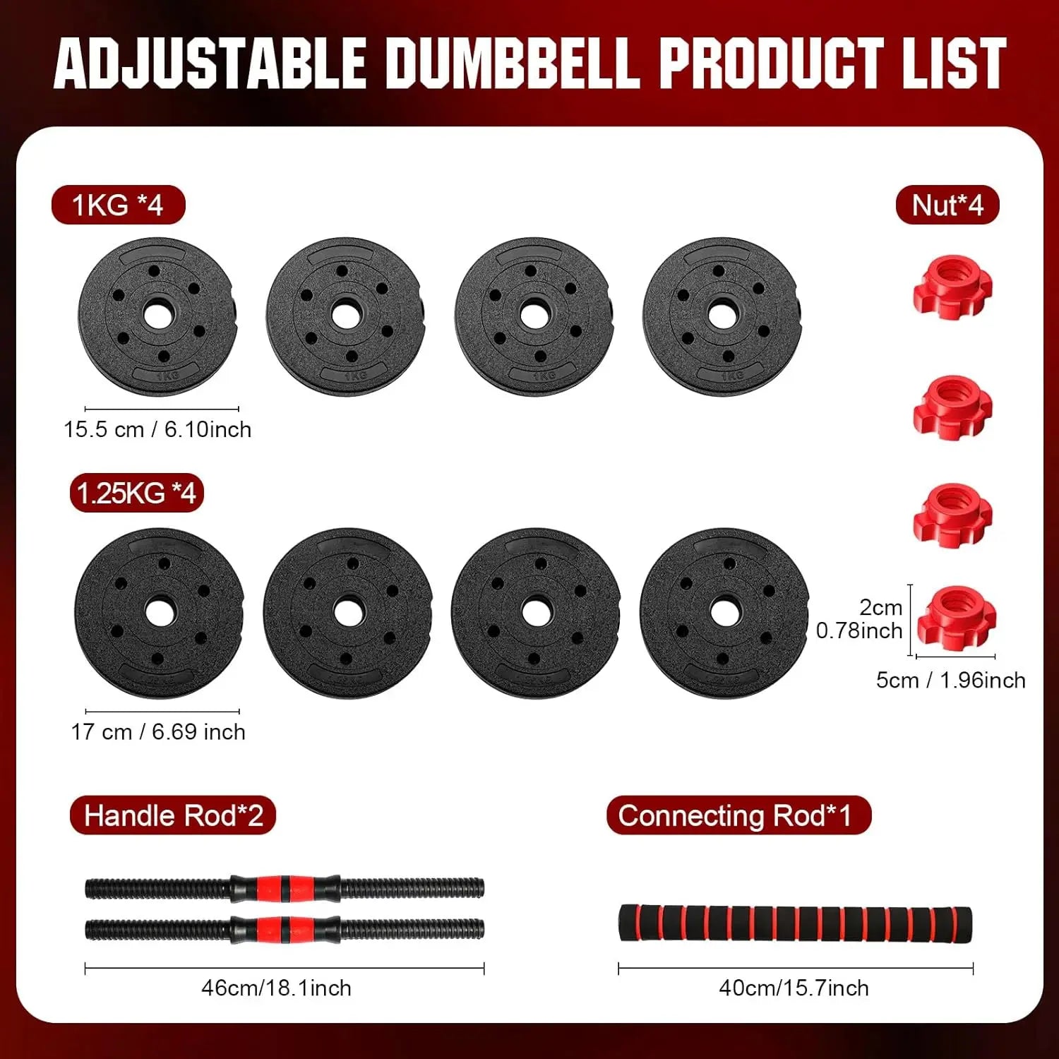 22lb 2-in-1 Adjustable Dumbbell & Barbell Set for Home Exercise & Fitness