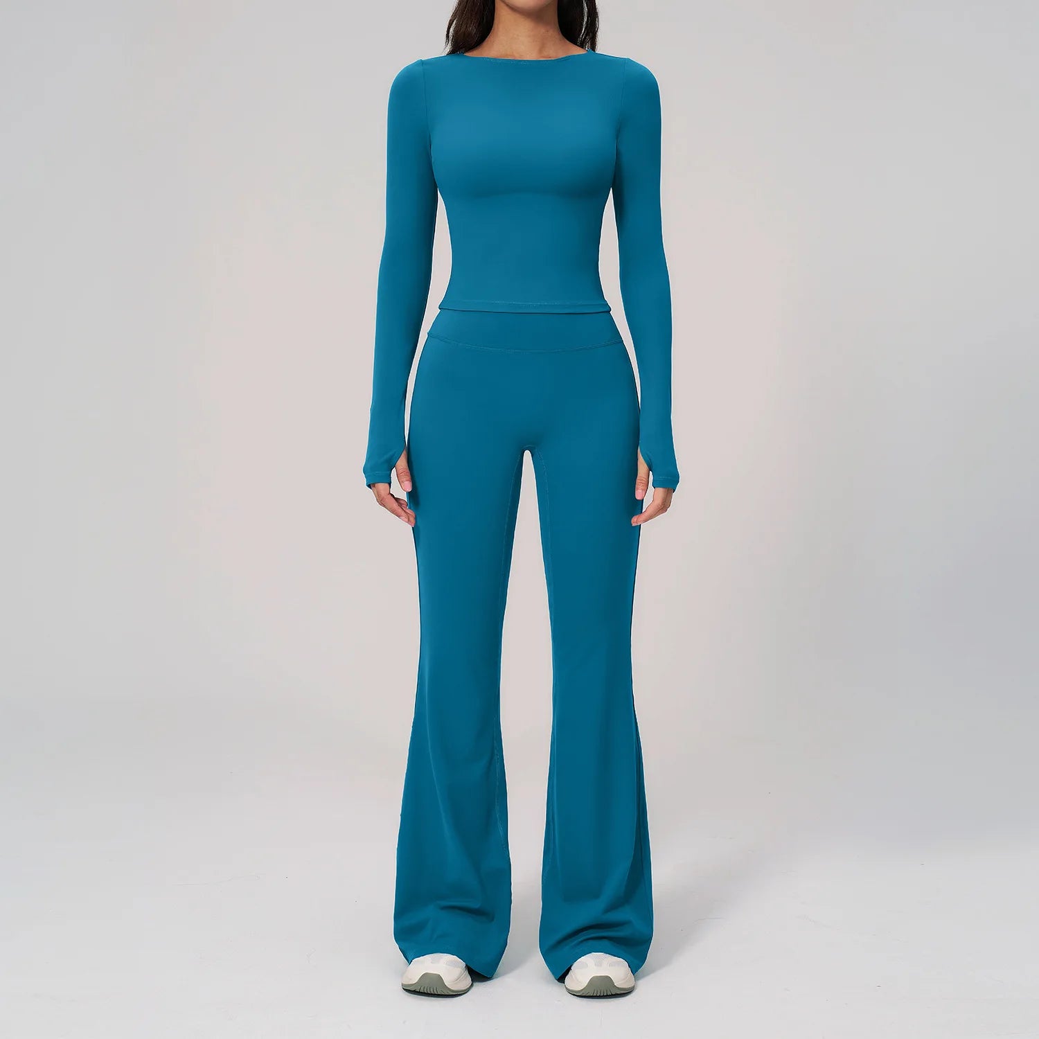 Yoga Set 2PCS Women Tracksuit Sportswear Workout Clothes Athletic Wear Gym Clothing Legging Fitness Top Long Sleeve Sports Suits
