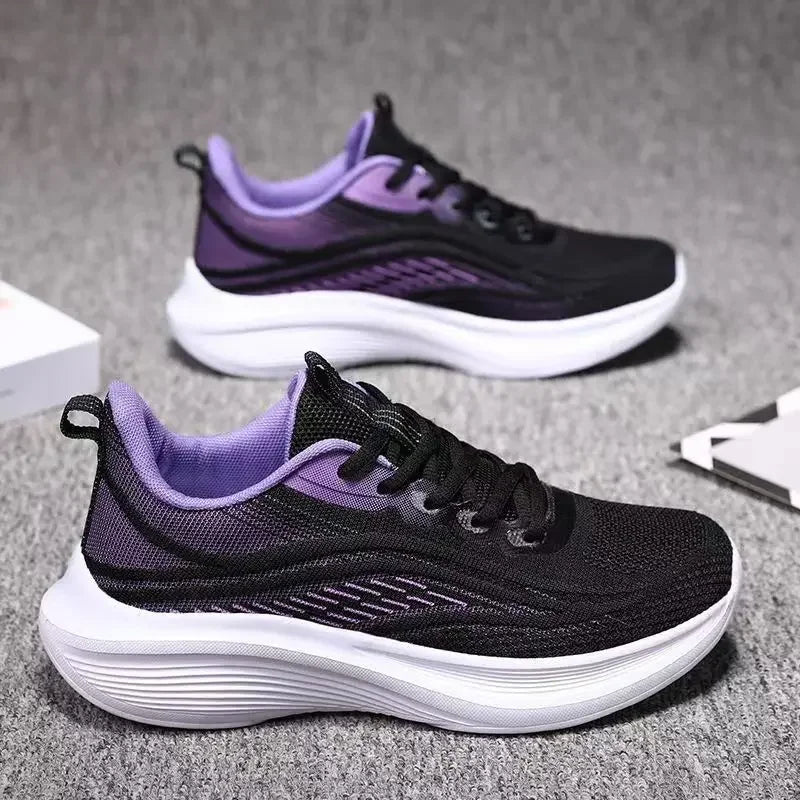 2026 Breathable Lace-up Vulcanize Shoes for Women Air Mesh Athletic Sneakers Lightweight Air Mesh Outdoor Sports Training Shoes