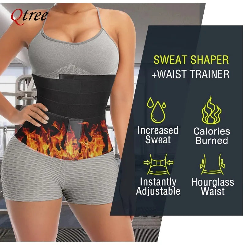Qtree 3M-6M Waist Trainer Body Shaper Sweat Slimming Belt Shapewear Women Wrapssports And Fitness Abdominal Tightening Strap